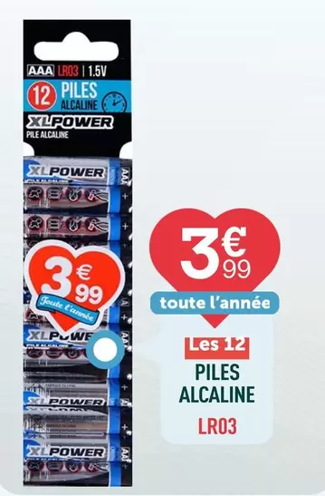 Piles Alcaline Lr03 offre à 3,99€ sur Centrakor