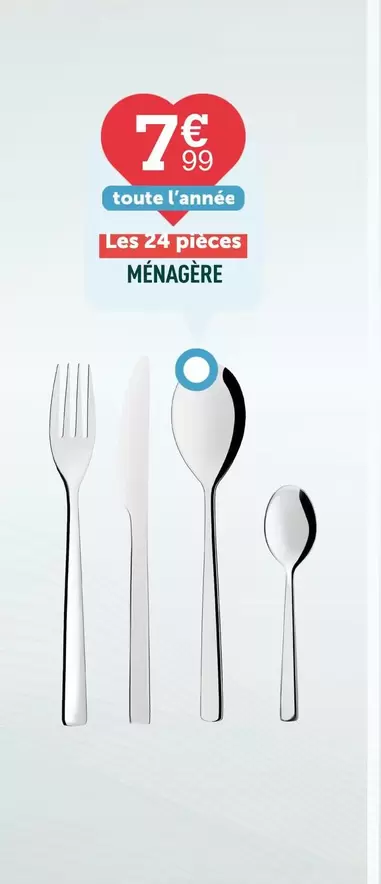 Lot De 2 Ménagère offre à 7,99€ sur Centrakor