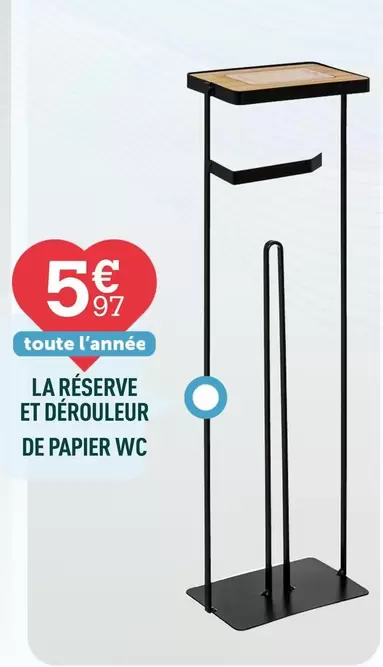 La Réserve Et Dérouleur De Papier Wc offre à 5,97€ sur Centrakor