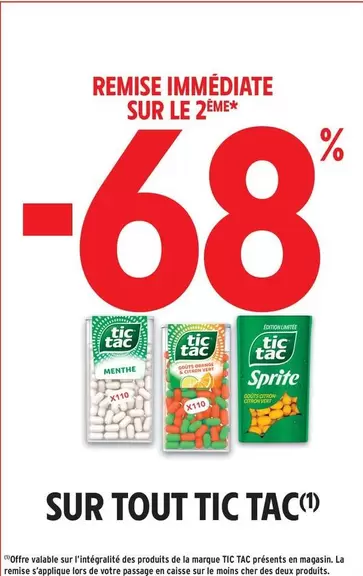 Tic Tac - Sur Tout offre sur Intermarché Contact