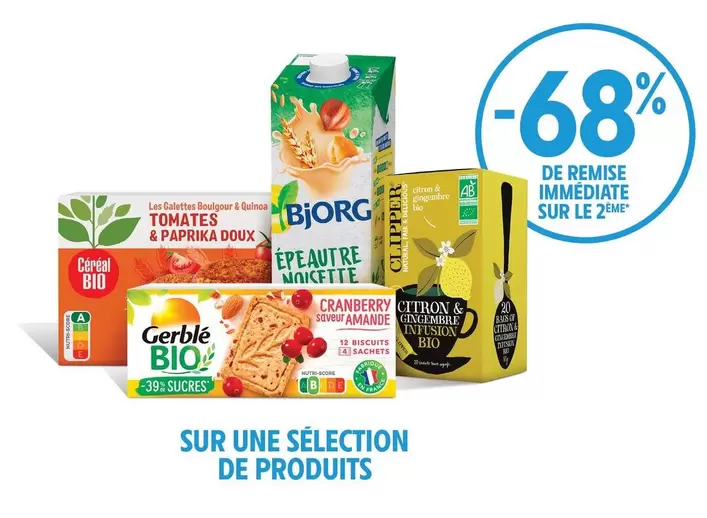 Clipper / Cereal Bio / Gerble / Bjorg - Sur Une Sélection De Produits offre sur Intermarché