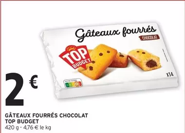 Top Budget - Gâteaux Fourrés Chocolat offre à 2€ sur Intermarché