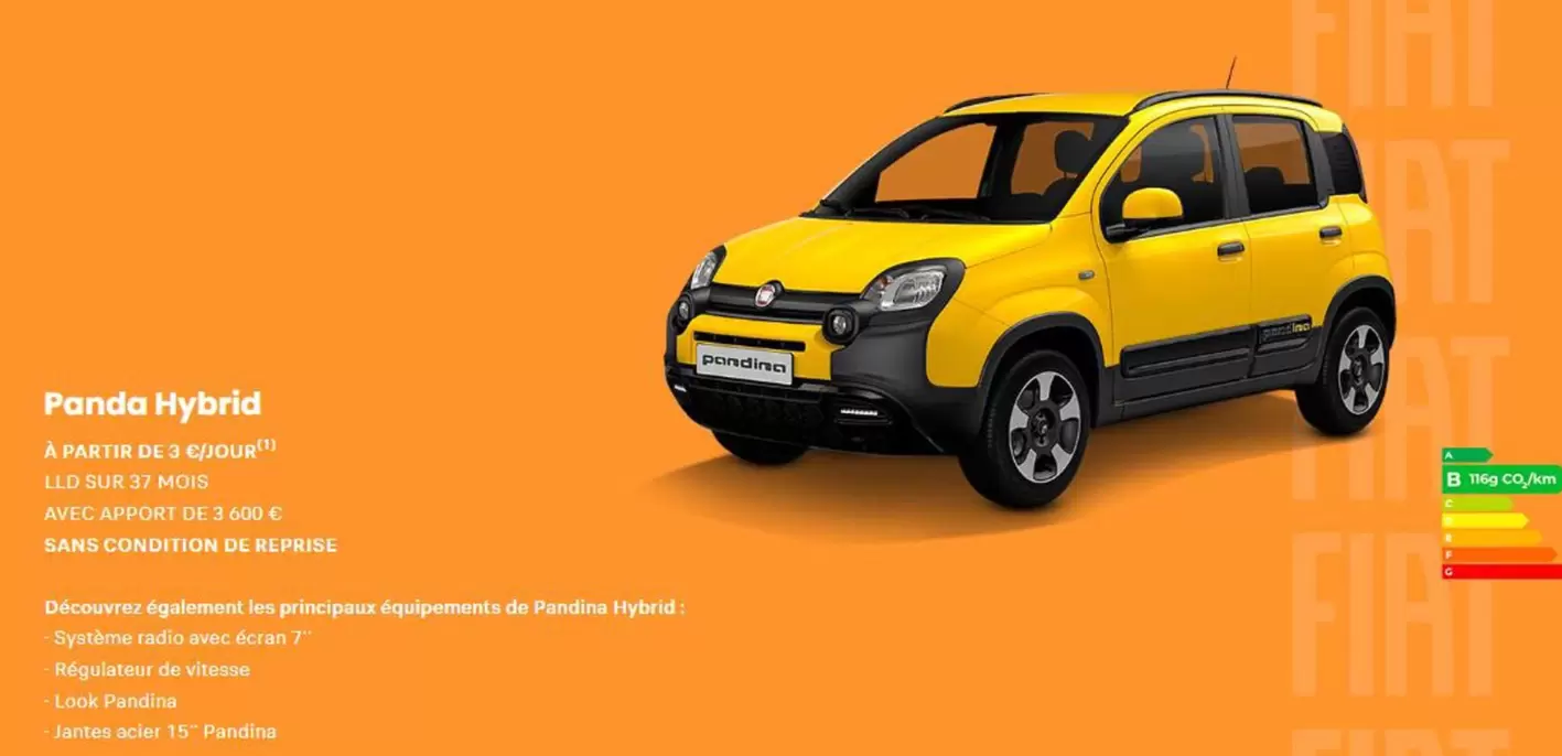 Look - Panda Hybrid offre sur Fiat