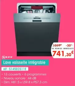 Db - Lave Vaisselle Intégrable offre à 741,3€ sur PRO&Cie