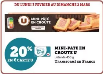 U - Mini-Pate En Croute offre sur Super U