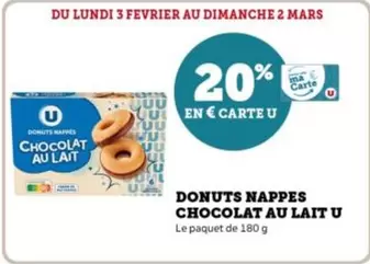 U - Donuts Nappes Chocolat Au Lait offre sur Super U