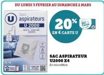 U - Sac Aspirateur 2000 X4 offre sur Super U