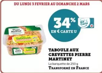 Pierre Martinet - Taboule Aux Crevettes offre sur U Express