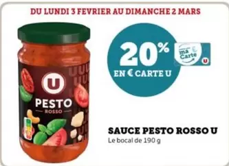 U - Sauce Pesto Rosso offre sur U Express