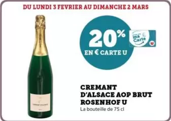 U - Cremant D'Alsace AOP Brut Rosenhof offre sur U Express