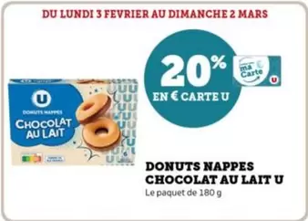 U - Donuts Nappes Chocolat Au Lait offre sur U Express