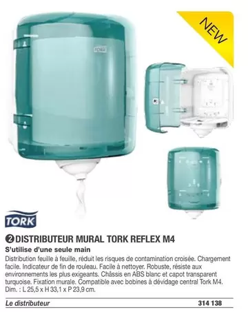 Tork - Distributeur Mural  Reflex M4 offre à 314,13€ sur Hyperburo