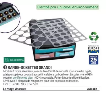 Exacompta - Range-dosettes Skandi offre à 308€ sur Hyperburo