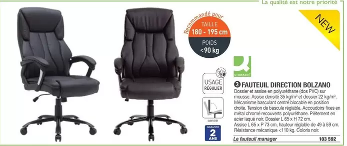 Fauteuil Direction offre à 199,95€ sur Hyperburo