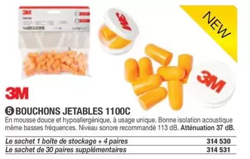 3M - Bouchons Jetables 1100c offre sur Hyperburo