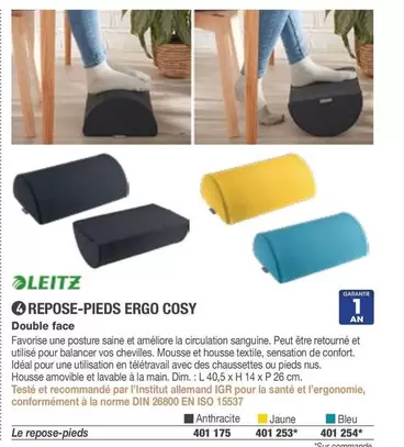 Leitz - Repose-pieds Ergo Cosy offre sur Hyperburo