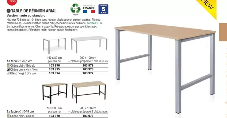 Table De Réunion offre sur Hyperburo