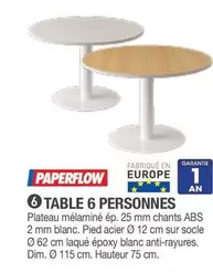 Paperflow - Table 6 Personnes offre sur Hyperburo