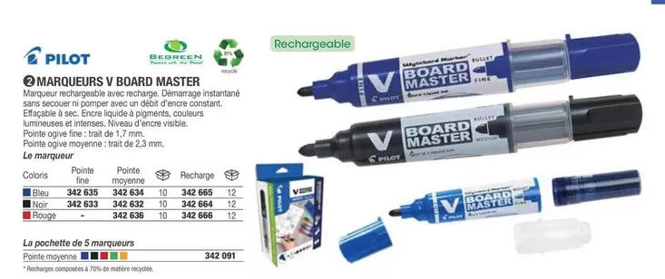 Pilot - Marqueurs V Board Master offre à 3€ sur Hyperburo