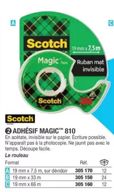 Scotch - Adhesif Magic 810 offre sur Hyperburo