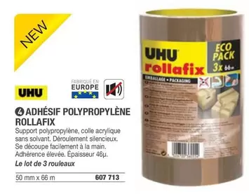 Uhu - Adhesif Polypropylène Rollafix offre sur Hyperburo