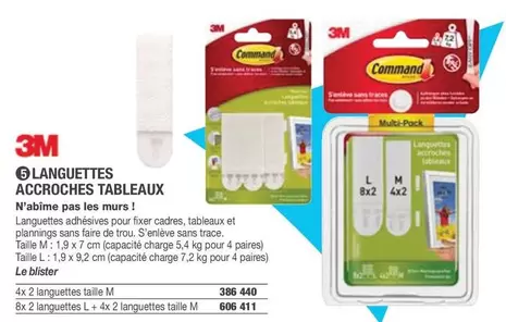 Command - Languettes Accroches Tableaux offre sur Hyperburo