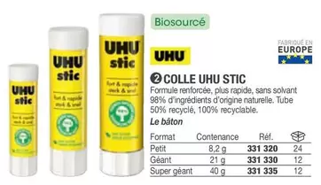 Uhu - Colle Uhu Stic offre sur Hyperburo