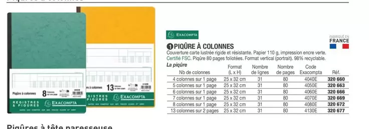 Exacompta - Piquire A Colonnes offre sur Hyperburo