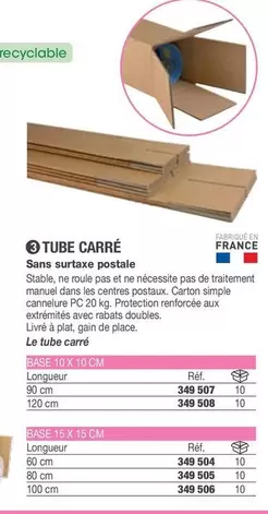 Tube Carre offre sur Hyperburo
