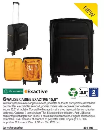 Exacompta - Valise Cabine Exactive 15,6" offre sur Hyperburo