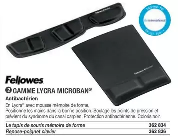 Fellowes - Gamme Lycra Microban offre sur Hyperburo