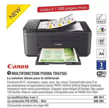 Canon - Multifonction Pixma Tr47551 offre sur Hyperburo