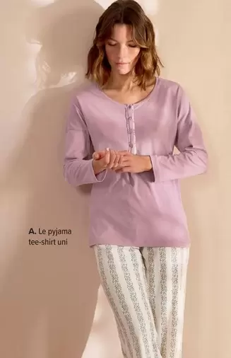 Le Pyjama Tee-Shirt Uni offre sur Linvosges