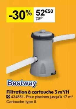 Bestway - Filtration À Cartouche 3 M3/h offre à 52,5€ sur Irrijardin