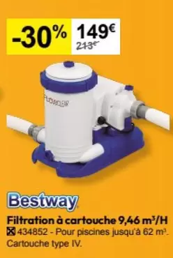 Bestway - Filtration À Cartouche 9,46 m³/H offre à 149€ sur Irrijardin