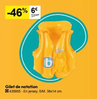 Gilet De Natation offre à 6€ sur Irrijardin