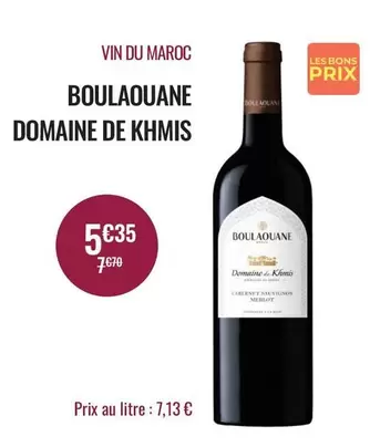 Boulaouane - Vin Du Maroc- offre à 5,35€ sur Nicolas