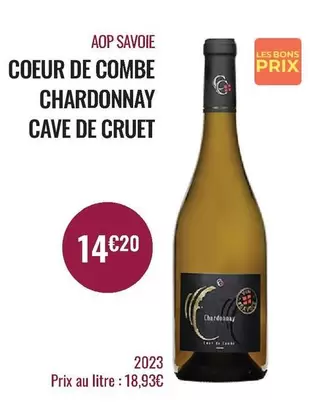 AOP Savoie Coeur De Combe Chardonnay offre à 14,2€ sur Nicolas