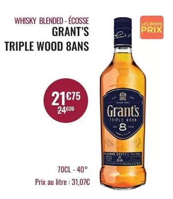 Grant's - Whisky Blended/ecosse offre à 21,75€ sur Nicolas