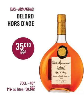 Armagnac Delord Hors D'age offre à 35,1€ sur Nicolas