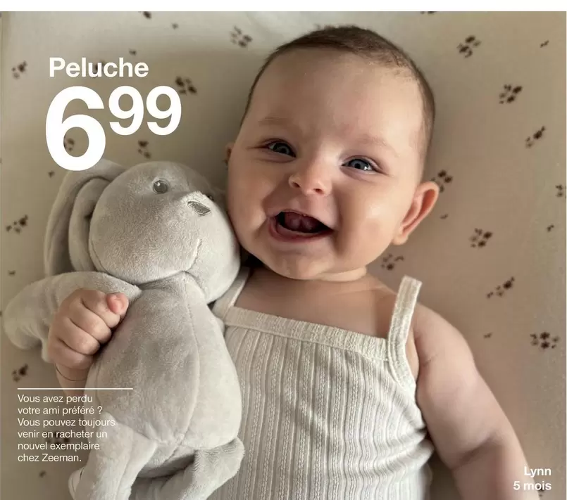 Peluche offre à 6,99€ sur Zeeman