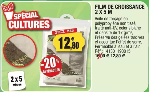 Film De Croissance 2 X 5 M offre à 12,8€ sur Outiror