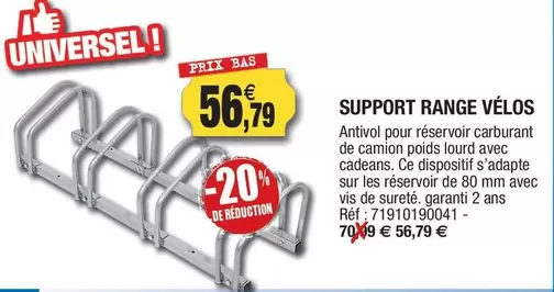 Support Range Vélos offre à 56,79€ sur Outiror