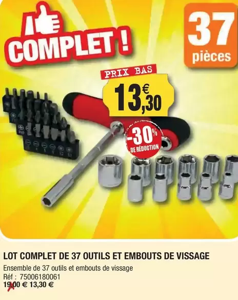 Lot Complet De 37 Outils Et Embouts De Vissage offre à 13,3€ sur Outiror