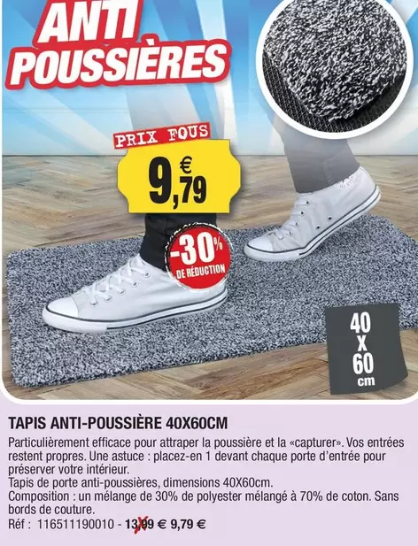 Tapis Anti-Poussière  offre à 9,79€ sur Outiror