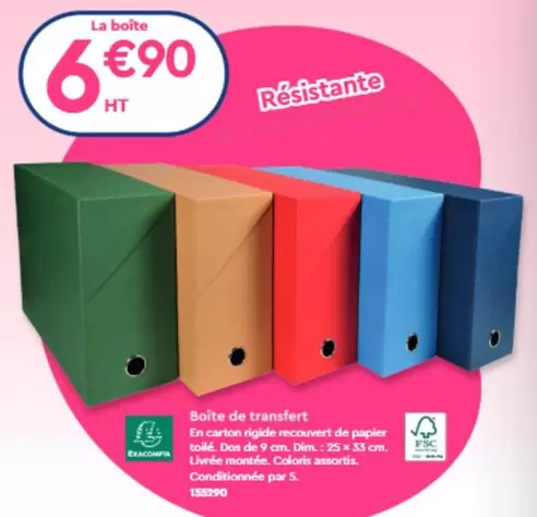 Exacompta - Boite De Transfer offre à 6,9€ sur Calipage