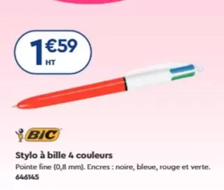 BIC - Stylo À Bille 4 Couleurs offre à 1,59€ sur Calipage