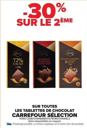 Carrefour - Sur Toutes Les Tablettes De Chocolat Sélection offre sur Carrefour Market