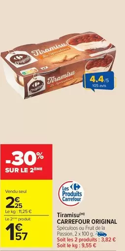 Carrefour - Tiramisu Original offre à 2,25€ sur Carrefour Market