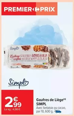 Simply - Gaufres De Liege offre à 2,99€ sur Carrefour Market